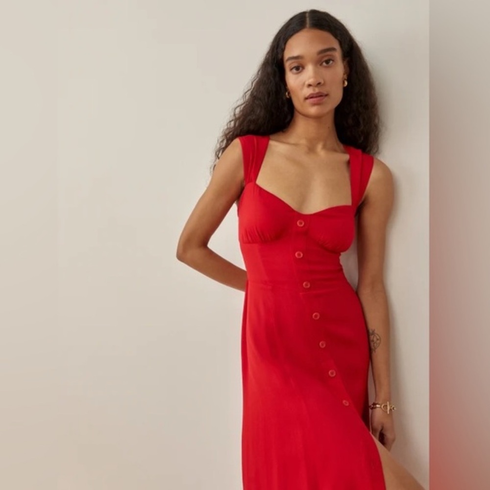 Red Reformation Tayler Midi Dress